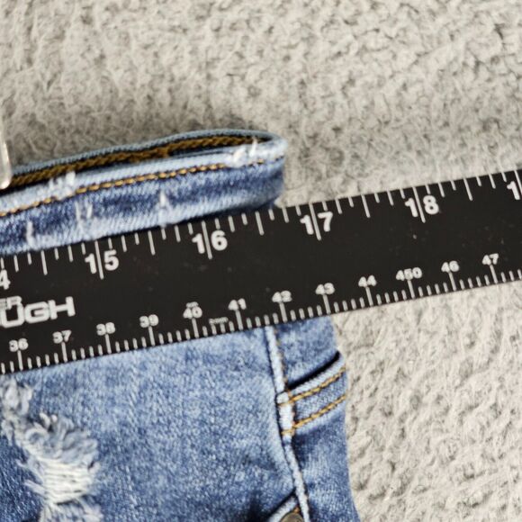 Judy Blue Buffalo Plaid Patch Skinny Jeans Ripped Distressed 15/32 Stretch Denim - Picture 5 of 11